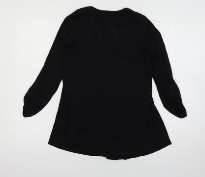Womens UK Size 10 New Look Black Basic T-Shirt
