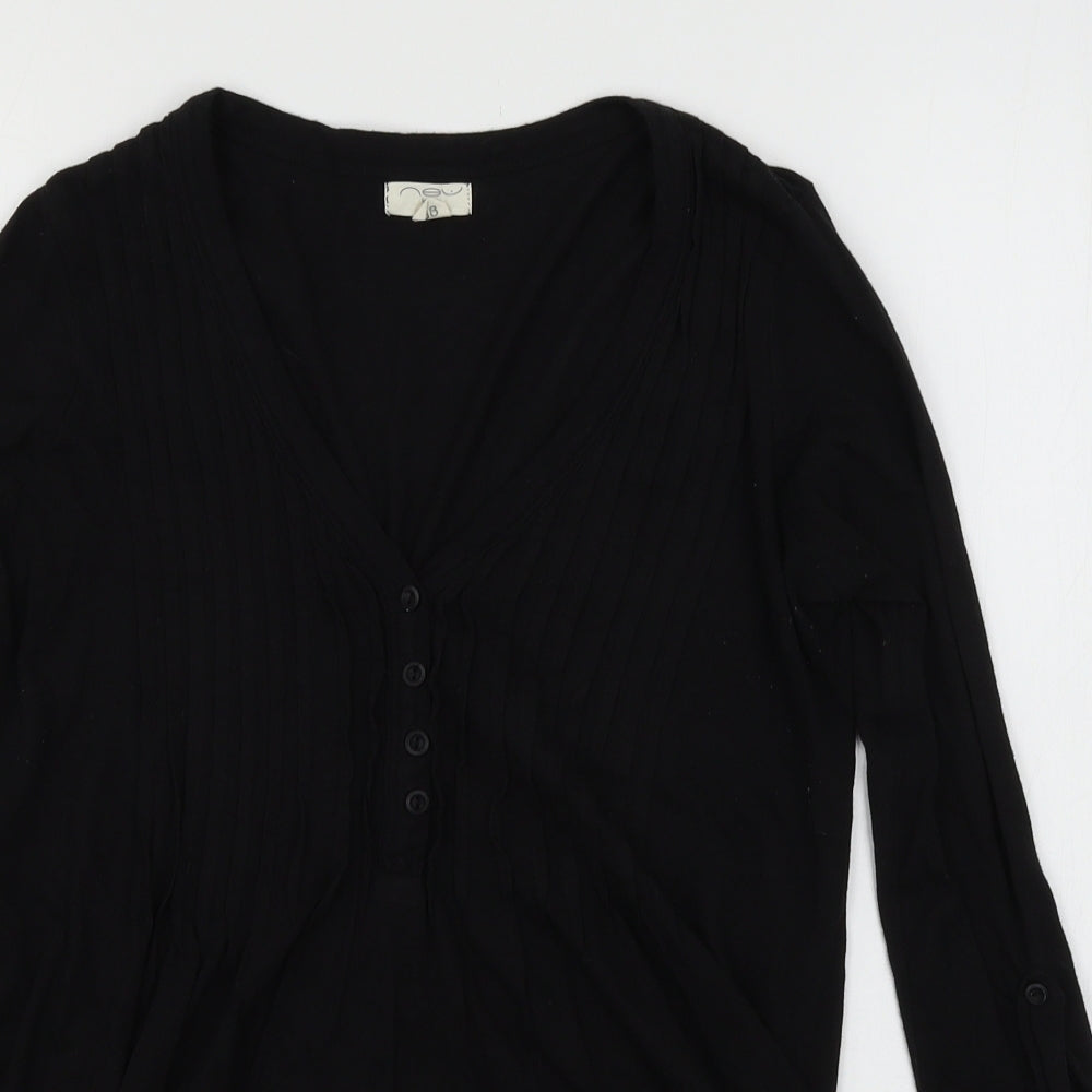 Womens UK Size 10 New Look Black Basic T-Shirt