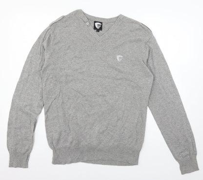 Swade Mens Grey  Knit Pullover Jumper Size L
