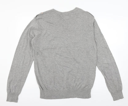 Swade Mens Grey  Knit Pullover Jumper Size L