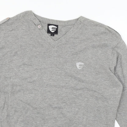 Swade Mens Grey  Knit Pullover Jumper Size L