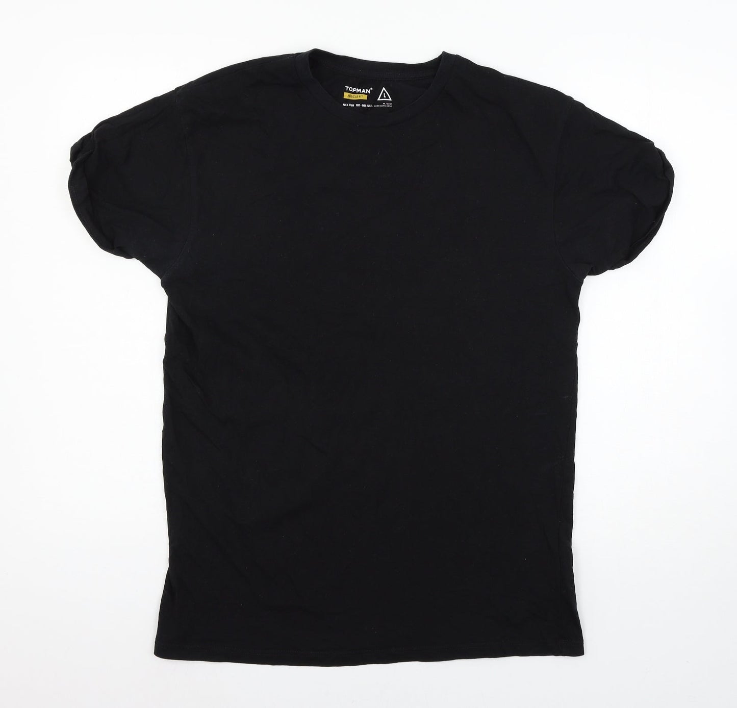 Topshop Mens Black  Jersey  T-Shirt Size L