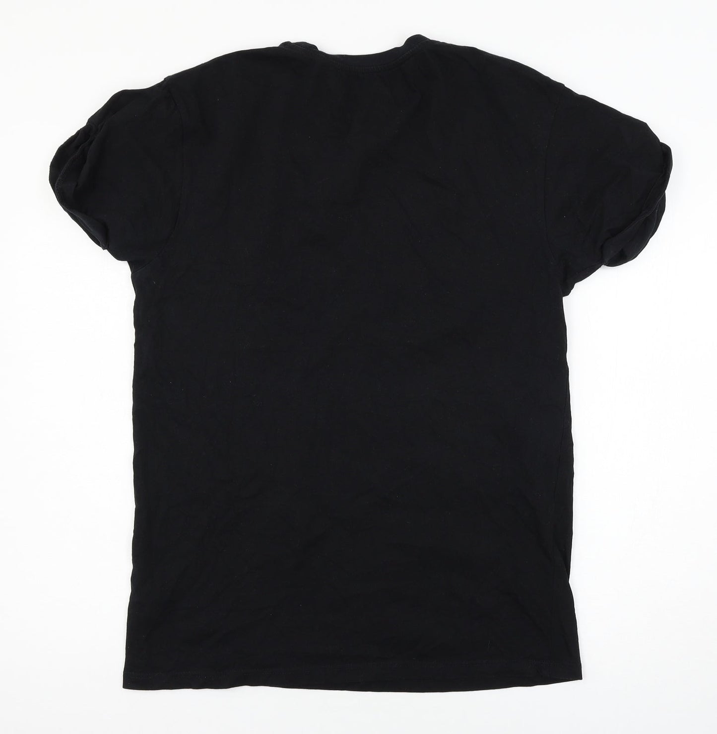 Topshop Mens Black  Jersey  T-Shirt Size L