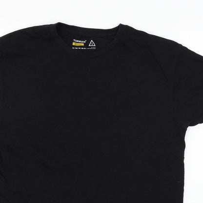 Topshop Mens Black  Jersey  T-Shirt Size L