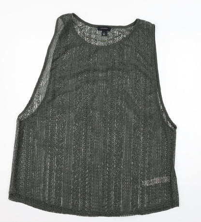 Womens UK Size L Atmosphere Green Basic Tank