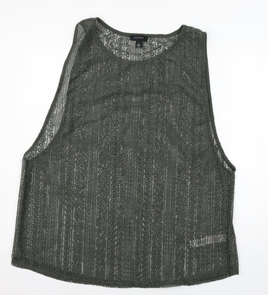 Womens UK Size L Atmosphere Green Basic Tank