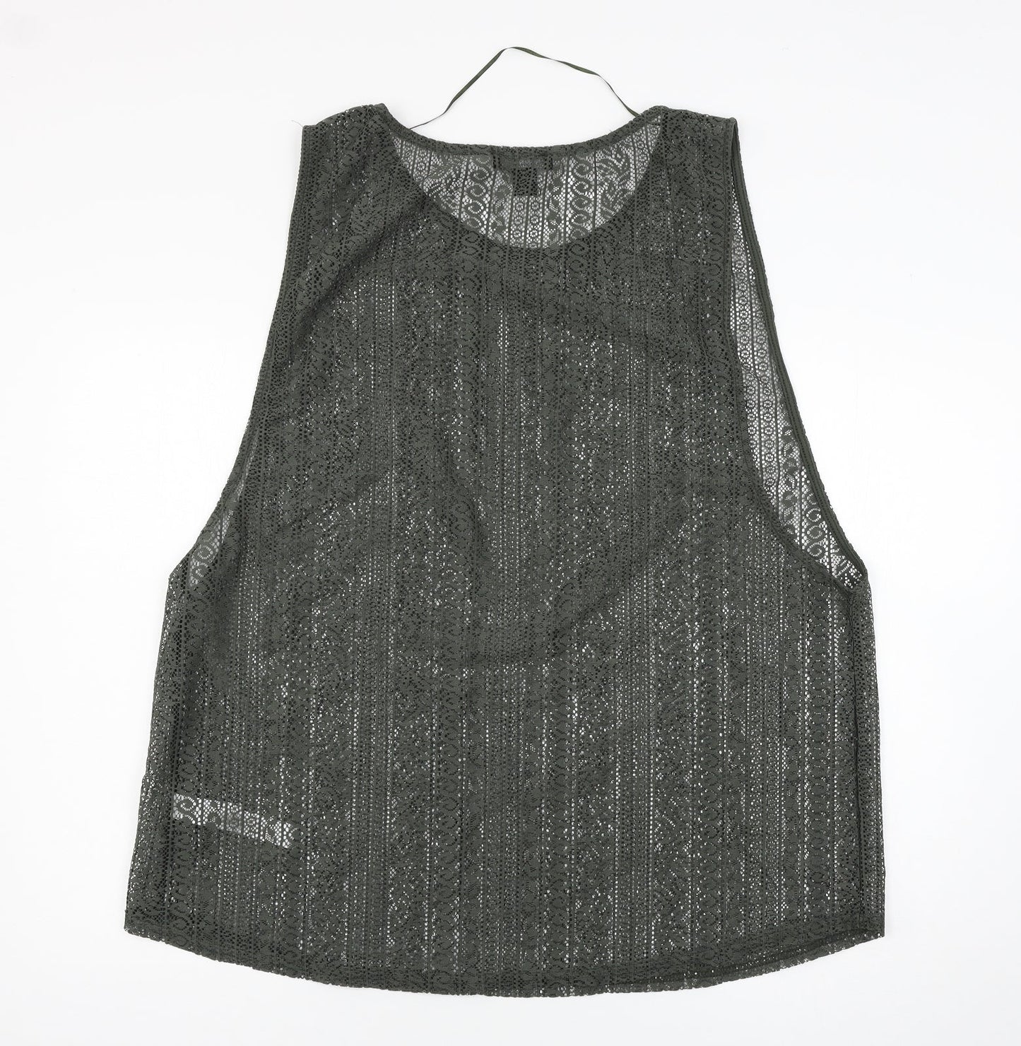 Womens UK Size L Atmosphere Green Basic Tank