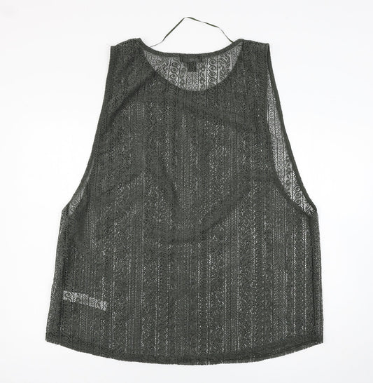 Womens UK Size L Atmosphere Green Basic Tank