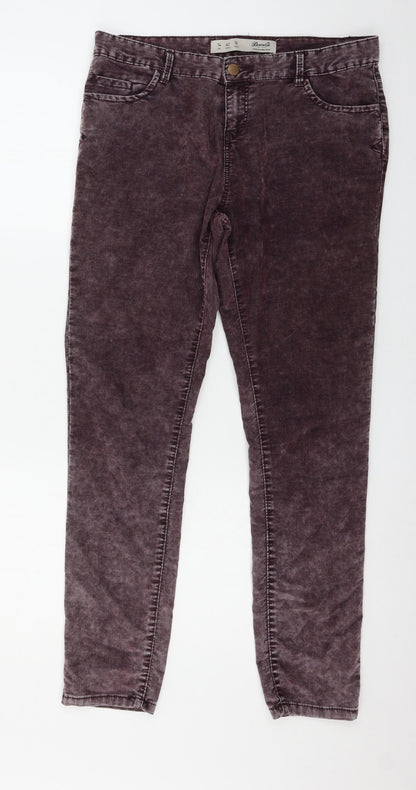 Denim & Co. Womens Purple  Denim Trousers  Size 14 L29 in