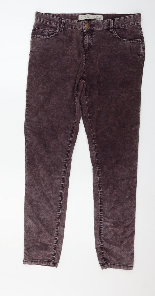 Denim & Co. Womens Purple  Denim Trousers  Size 14 L29 in