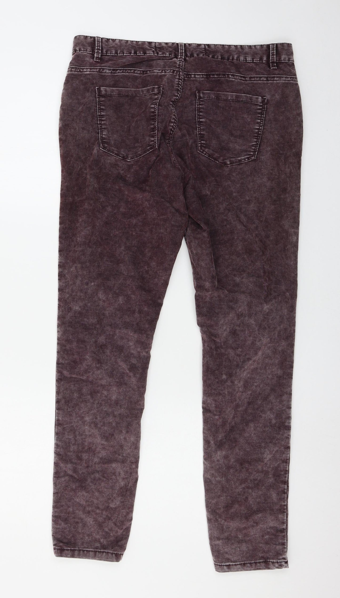 Denim & Co. Womens Purple  Denim Trousers  Size 14 L29 in