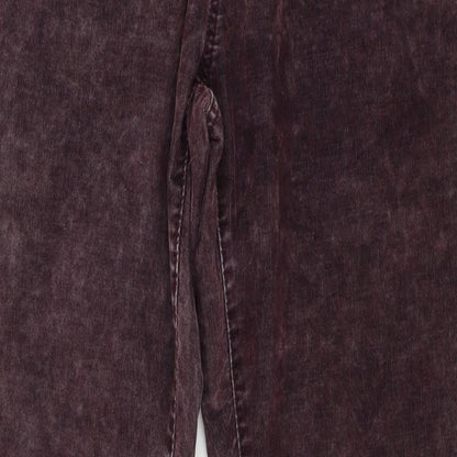 Denim & Co. Womens Purple  Denim Trousers  Size 14 L29 in