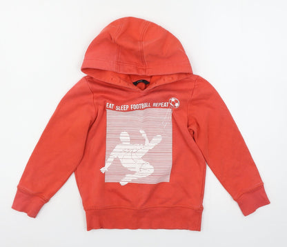George Girls Red  Jersey Pullover Hoodie Size 5-6 Years  - Football