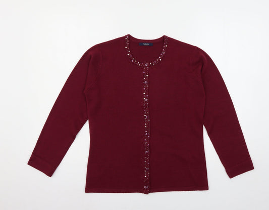 Debenhams Womens Purple  Knit Cardigan Jumper Size 10