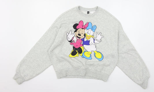 Womens UK Size XS Divided by H&M Grey Pullover Sweatshirt