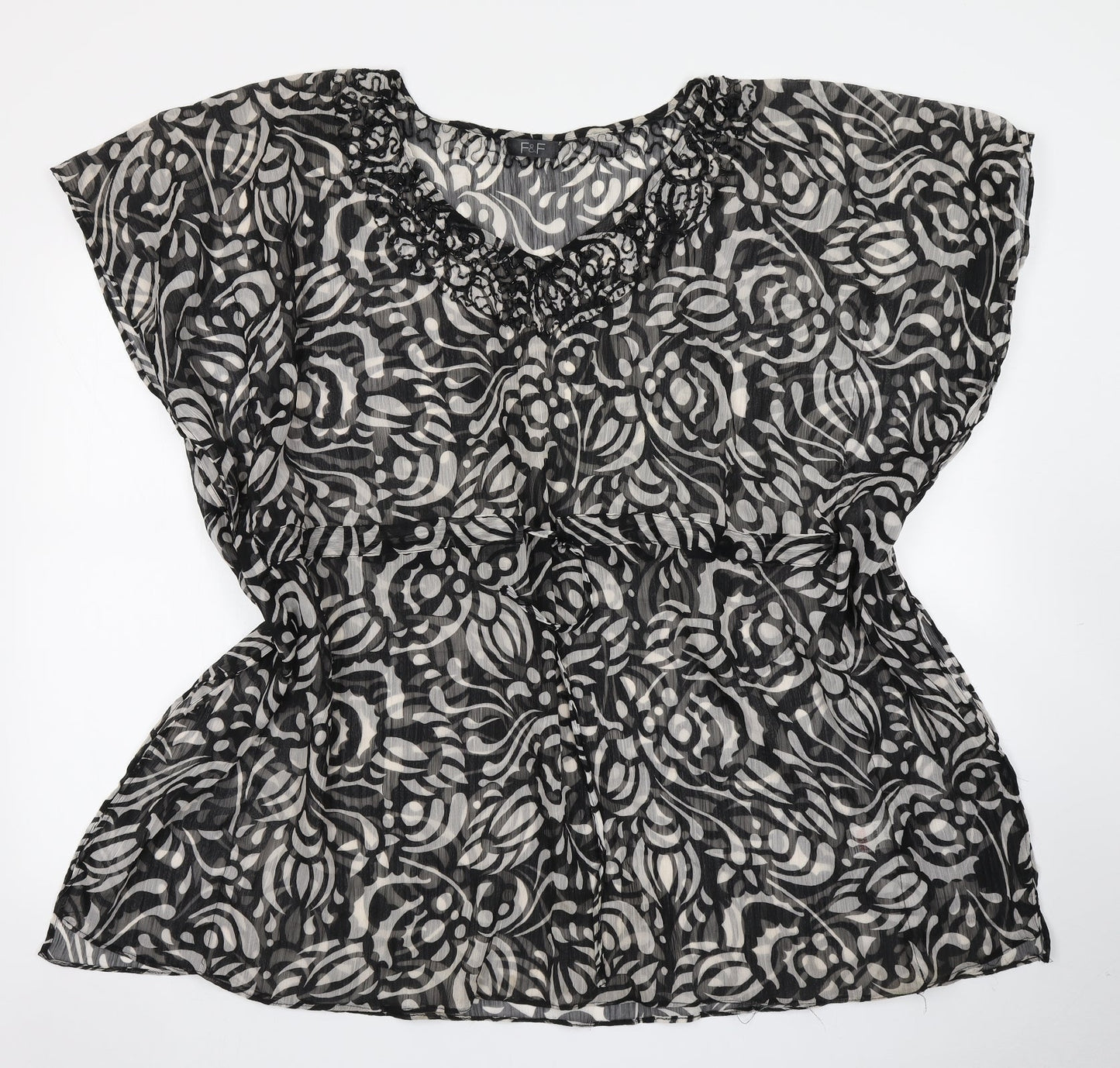 F&F Womens Black Paisley  Kaftan  Size S