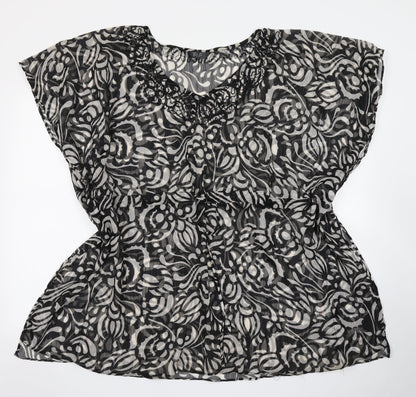 F&F Womens Black Paisley  Kaftan  Size S