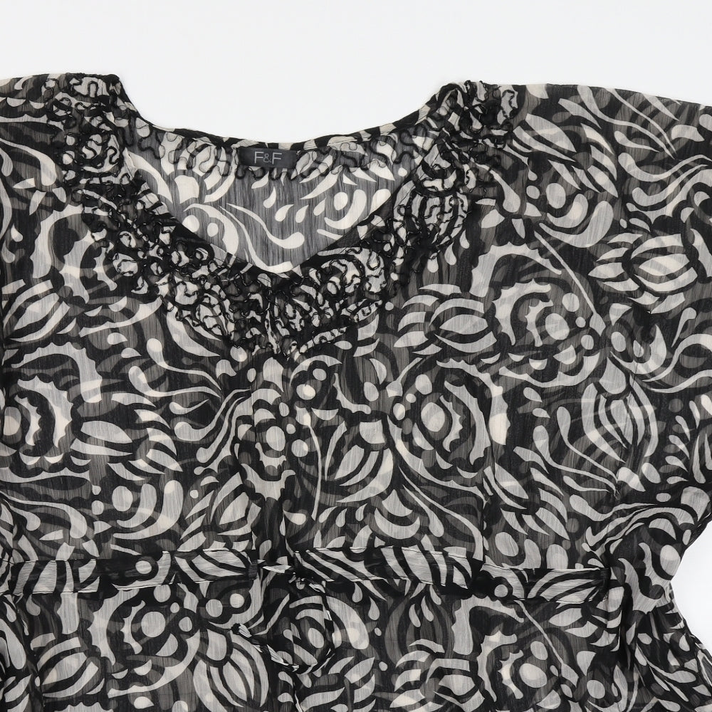 F&F Womens Black Paisley  Kaftan  Size S