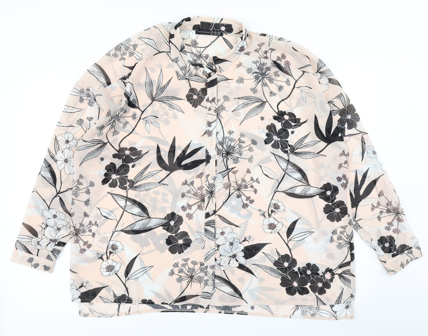 Atmosphere Womens Purple Floral  Basic Blouse Size 14