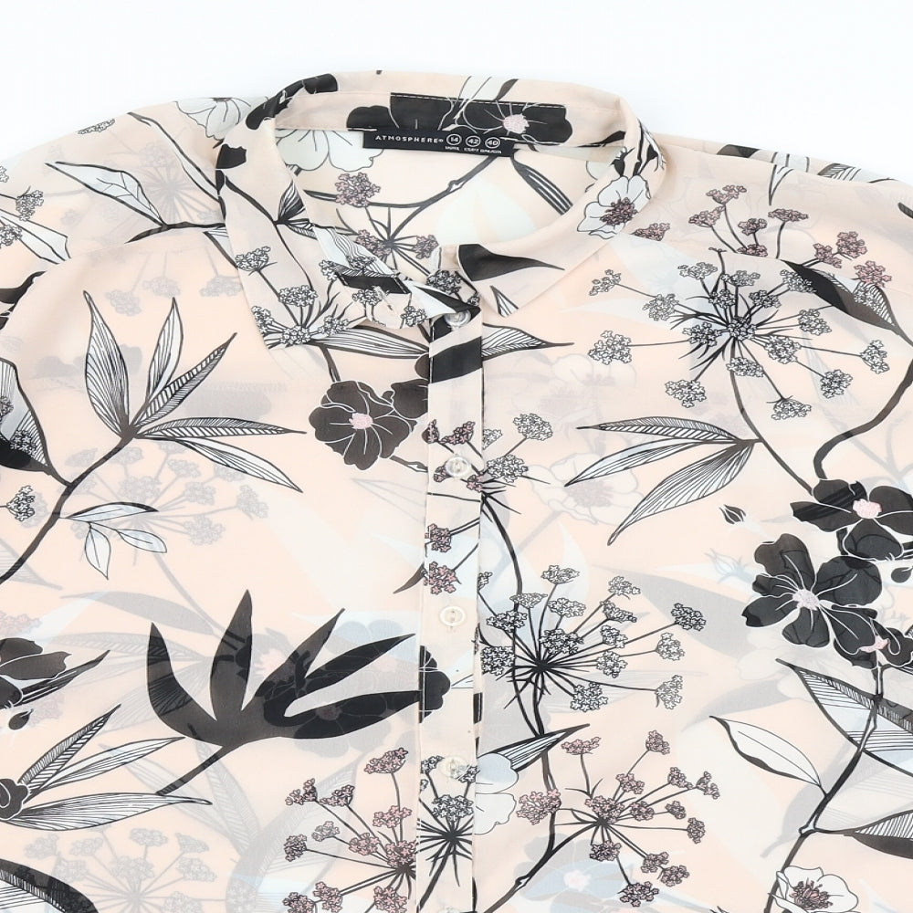 Atmosphere Womens Purple Floral  Basic Blouse Size 14