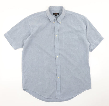 Mens UK Size M Petroleum Wear Blue  Button-Up Short Sleeve Casual Shirt