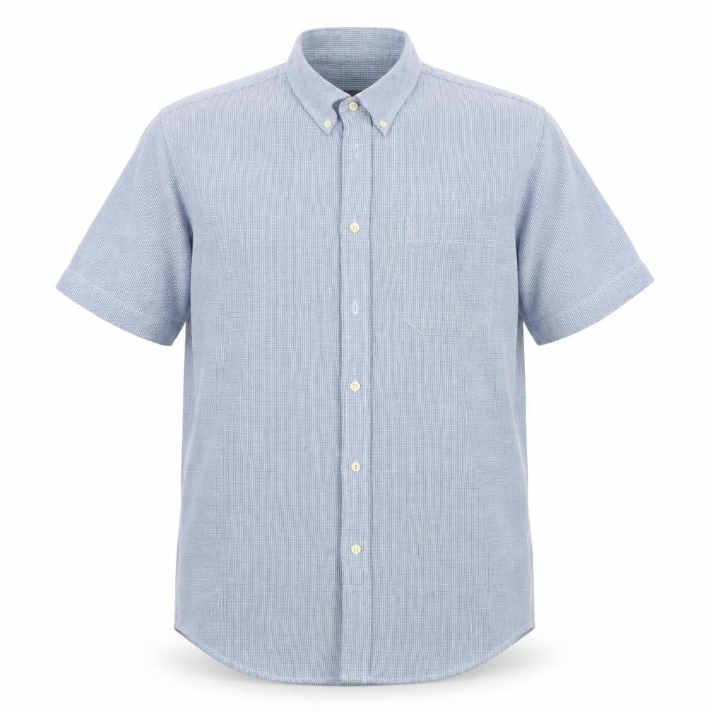 Mens UK Size M Petroleum Wear Blue  Button-Up Short Sleeve Casual Shirt