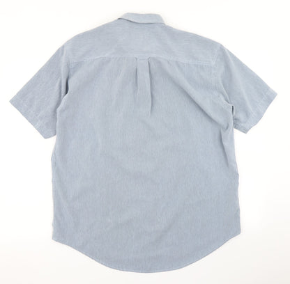 Mens UK Size M Petroleum Wear Blue  Button-Up Short Sleeve Casual Shirt