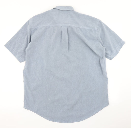 Mens UK Size M Petroleum Wear Blue  Button-Up Short Sleeve Casual Shirt