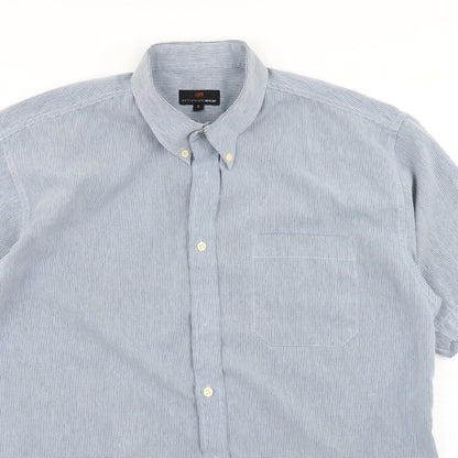 Mens UK Size M Petroleum Wear Blue  Button-Up Short Sleeve Casual Shirt