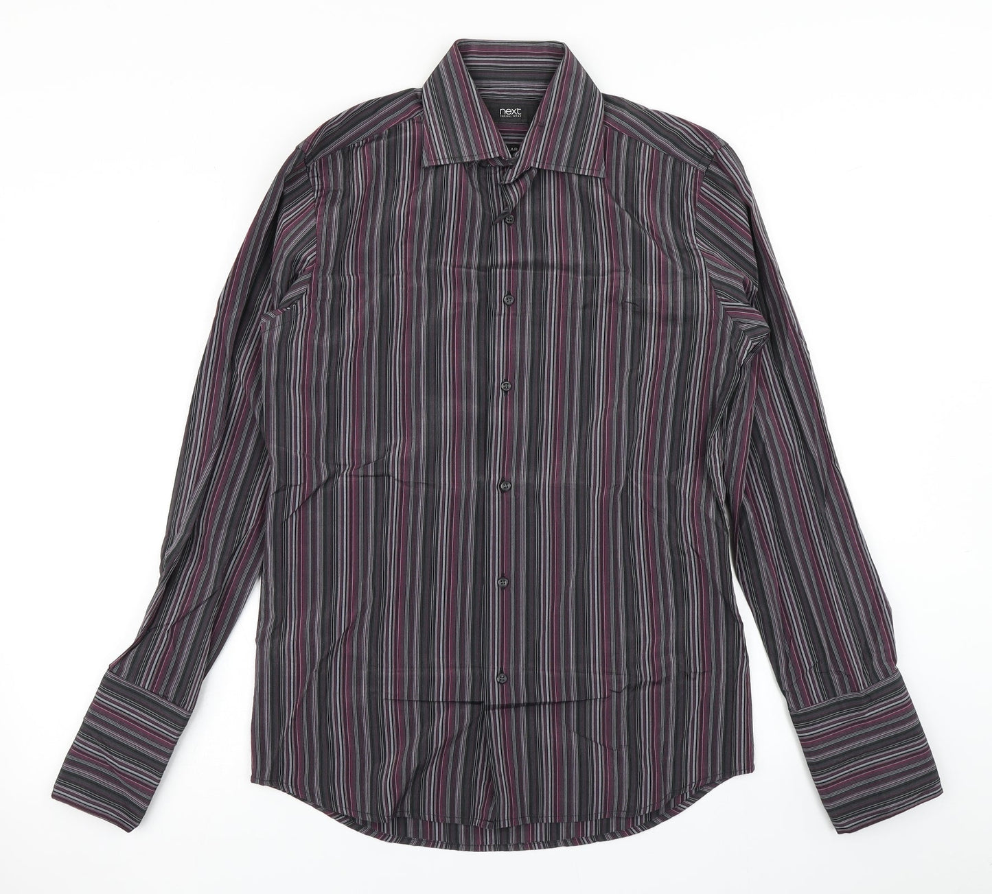 Mens UK Size 14.5 NEXT Blue  Button-Up Long Sleeve Casual Shirt