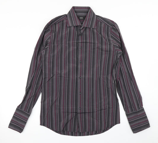 Mens UK Size 14.5 NEXT Blue  Button-Up Long Sleeve Casual Shirt