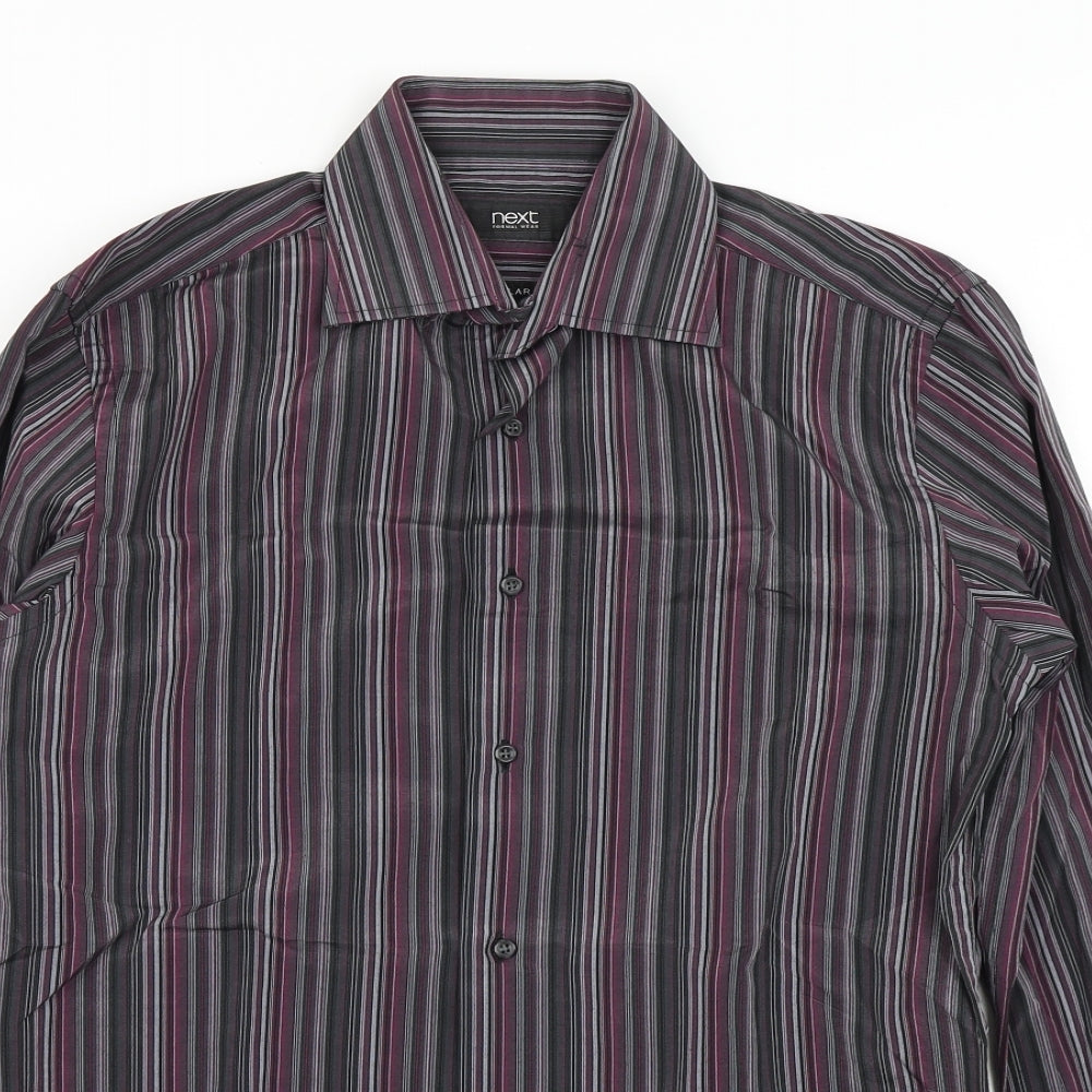 Mens UK Size 14.5 NEXT Blue  Button-Up Long Sleeve Casual Shirt
