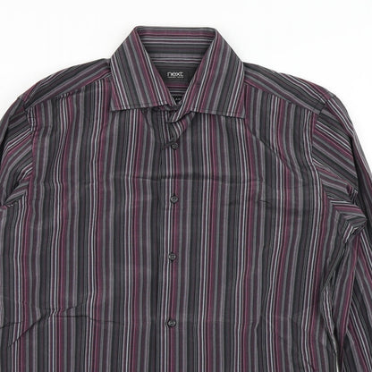 Mens UK Size 14.5 NEXT Blue  Button-Up Long Sleeve Casual Shirt