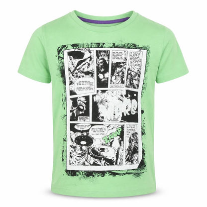F&F Boys Green   Basic T-Shirt Size 5-6 Years  - Comic Book