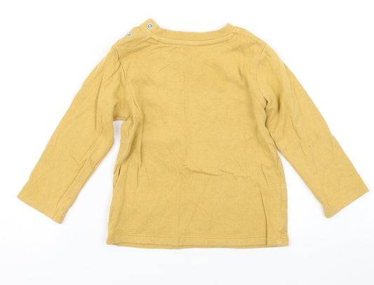 M&S Boys Yellow   Basic T-Shirt Size 12-18 Months