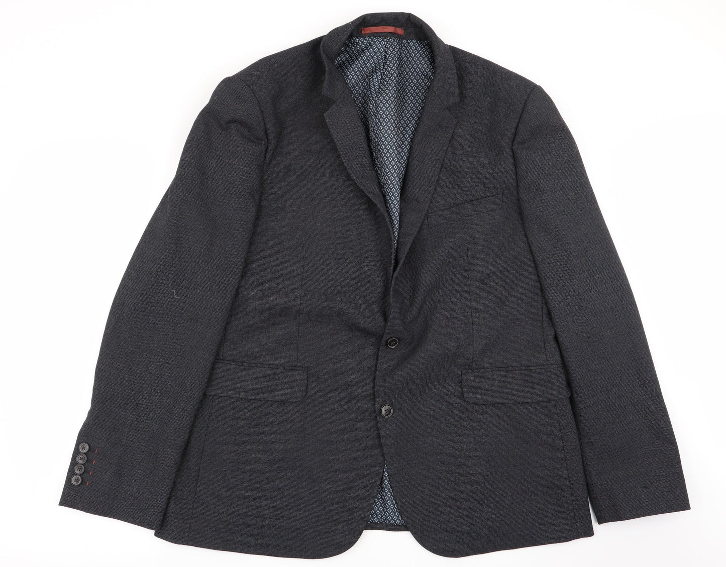 Mens UK Size 46 Burton menswear Regular Grey Suit Jacket