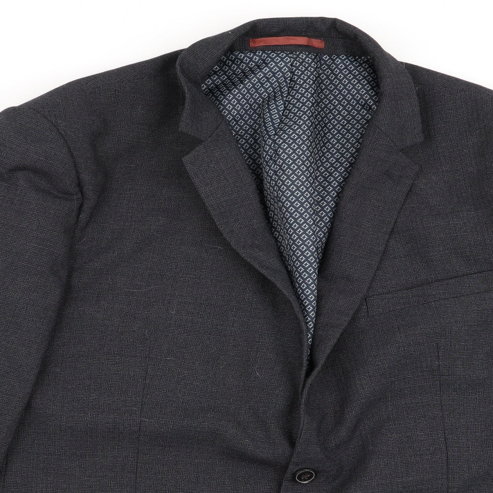 Mens UK Size 46 Burton menswear Regular Grey Suit Jacket