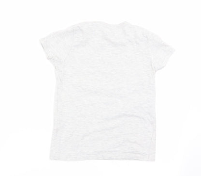 little kids Boys Grey   Basic T-Shirt Size 6-7 Years