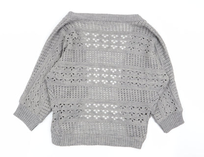 Womens UK Size 10 Red Herring Grey Cardigan Jumper