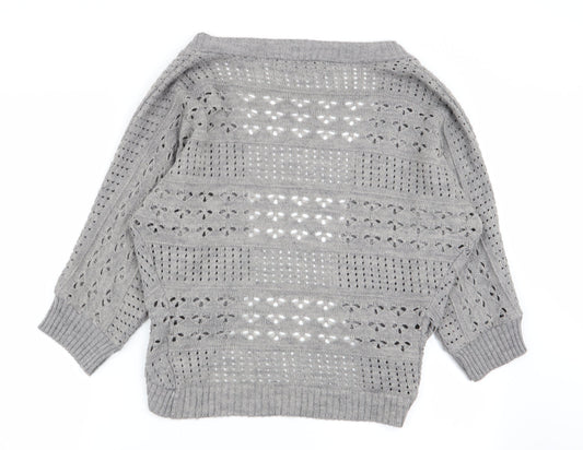 Womens UK Size 10 Red Herring Grey Cardigan Jumper