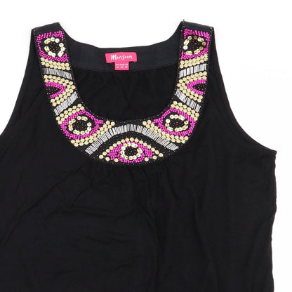 Womens UK Size 14 Monsoon Black Basic Tank