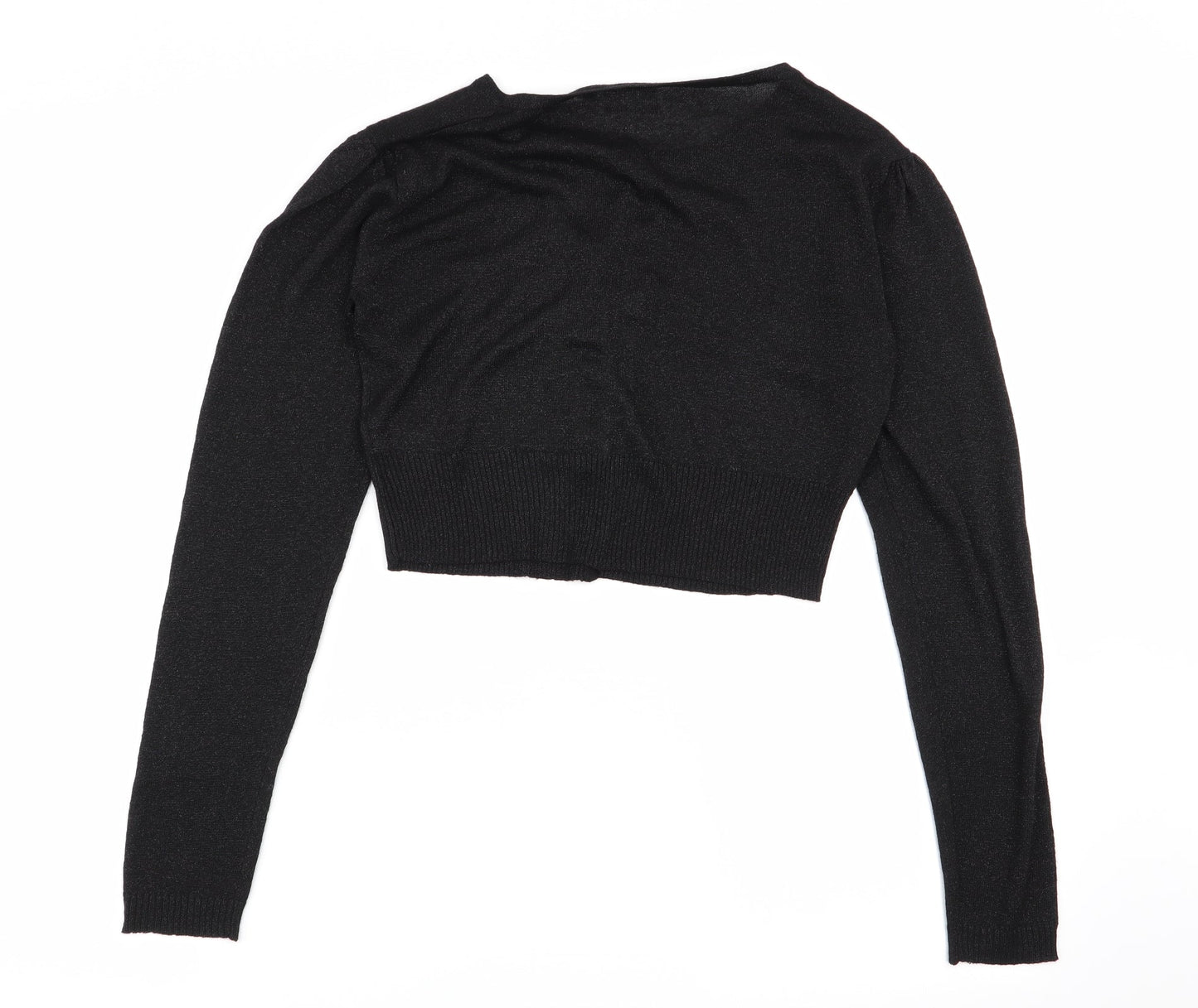 Womens UK Size M initial Black Cardigan Jumper