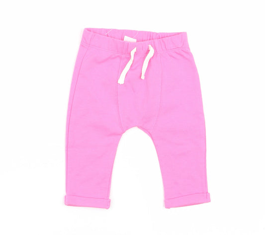 F&F Girls Pink   Capri Trousers Size 3-6 Months  - leggings