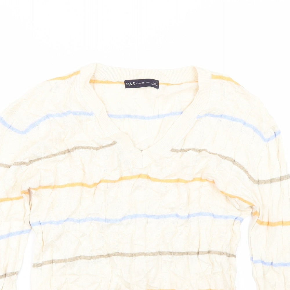 Womens UK Size S M&S Beige Pullover Jumper