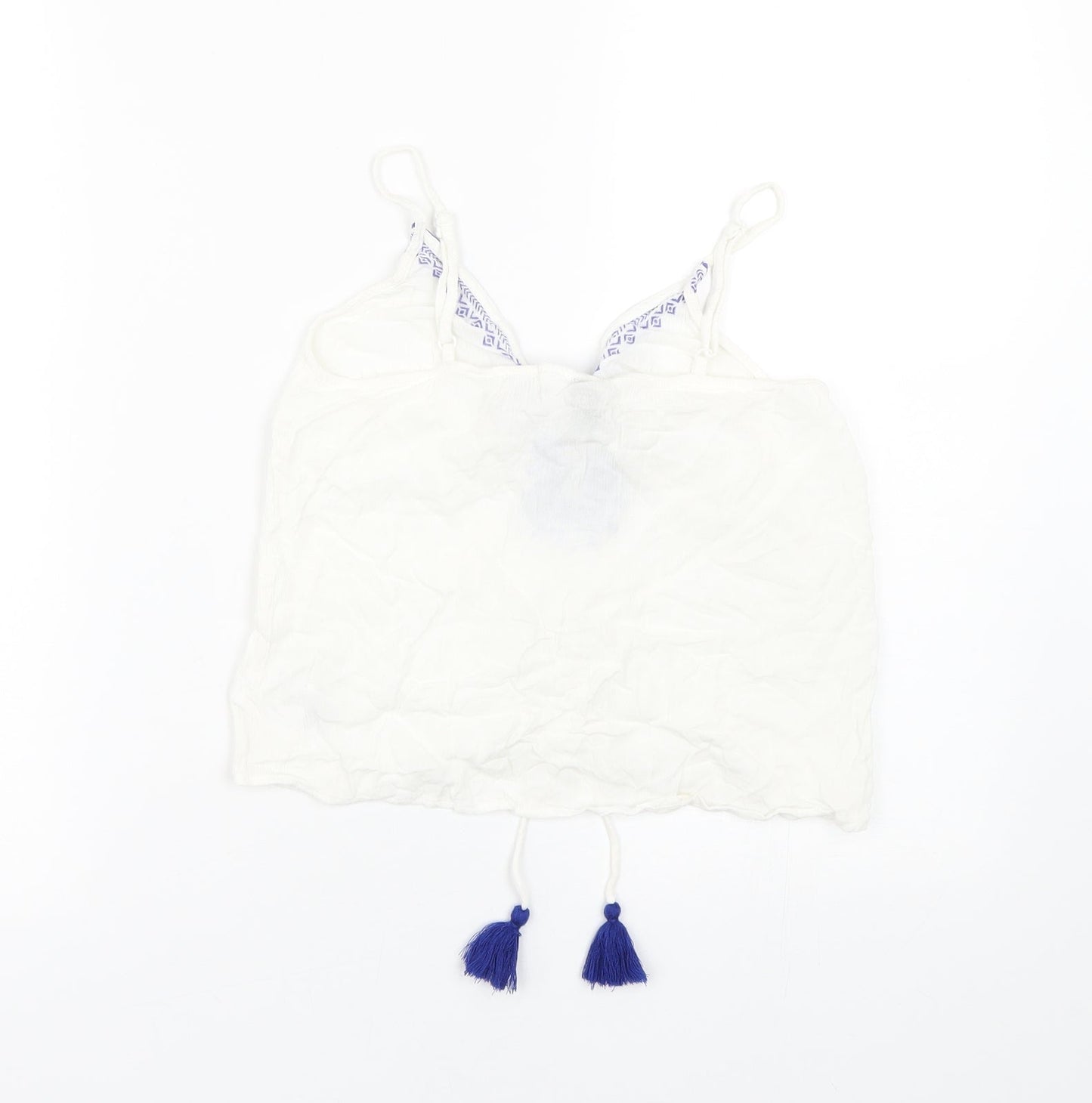 Womens UK Size 4 H&M White Wrap Tank