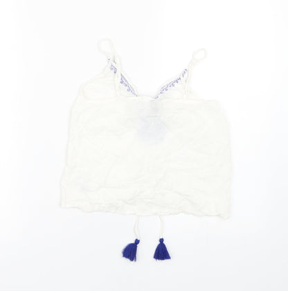 Womens UK Size 4 H&M White Wrap Tank