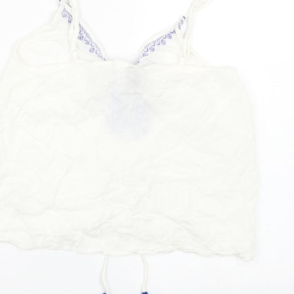 Womens UK Size 4 H&M White Wrap Tank