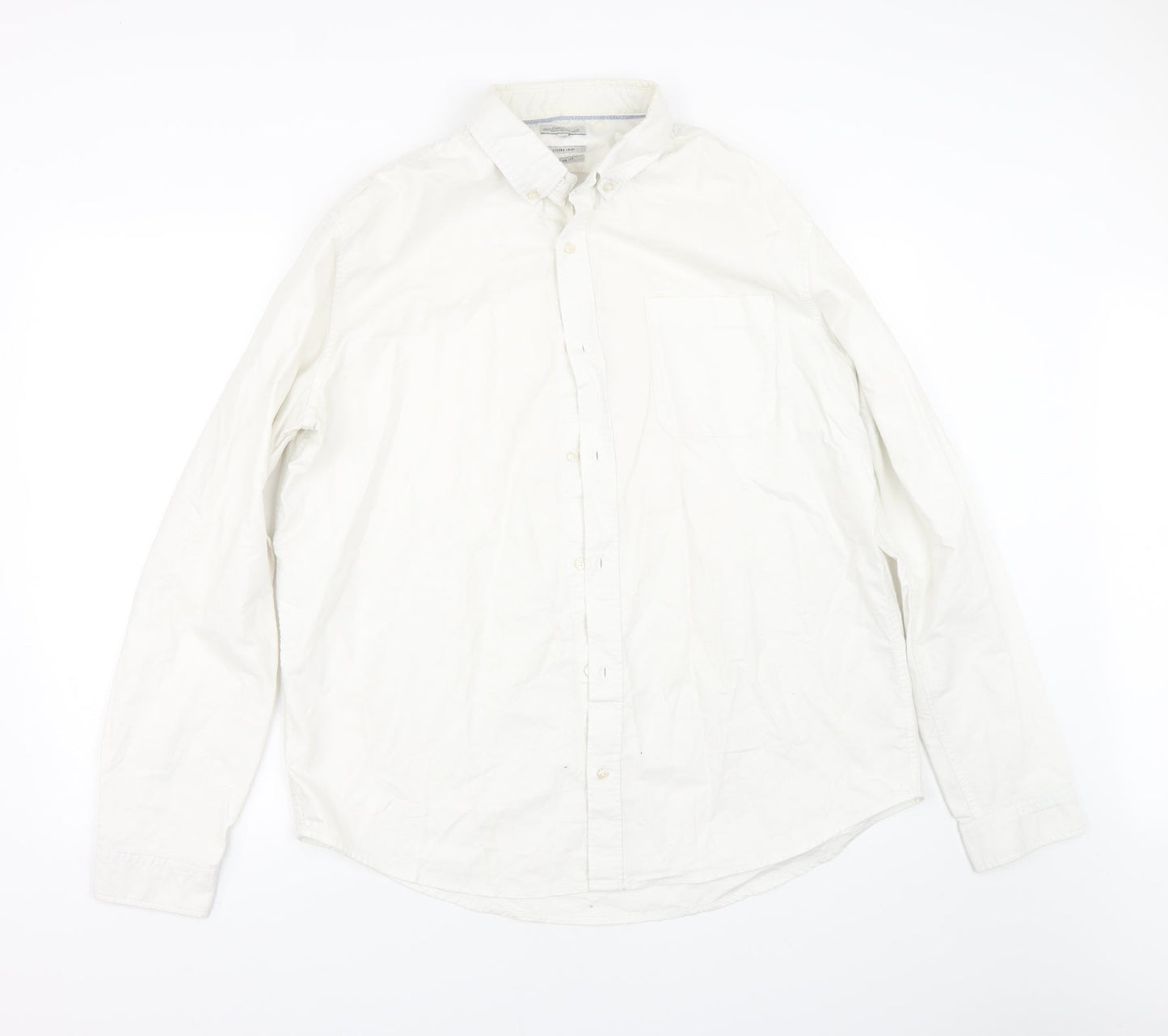 Mens UK Size XL NEXT Beige  Button-Up Long Sleeve Casual Shirt