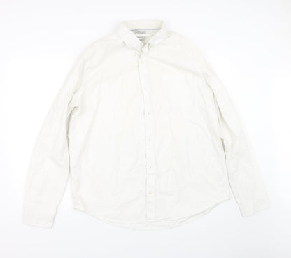 Mens UK Size XL NEXT Beige  Button-Up Long Sleeve Casual Shirt