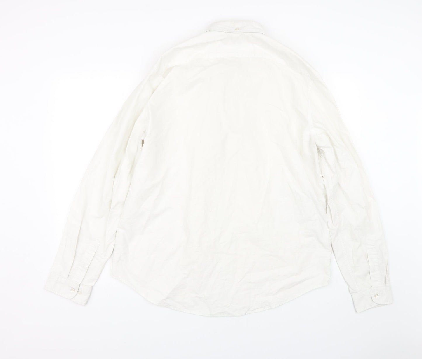 Mens UK Size XL NEXT Beige  Button-Up Long Sleeve Casual Shirt